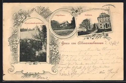 AK Allmannshausen, Wirtschaftsgebäude, Jägerhaus, Schloss