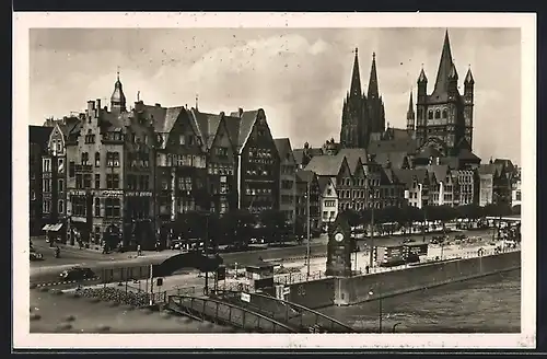 AK Köln a. Rh., Frankenwerft mit Kirche