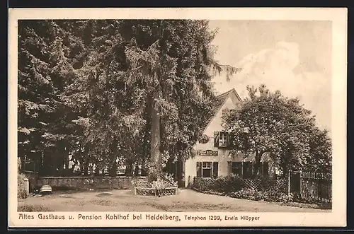 AK Heidelberg, Altes Gasthaus und Pension Kohlhof von Erwin Klöpper