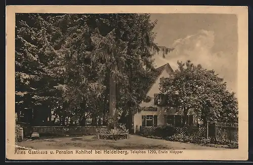 AK Heidelberg, Altes Gasthaus und Pension Kohlhof von Erwin Klöpper