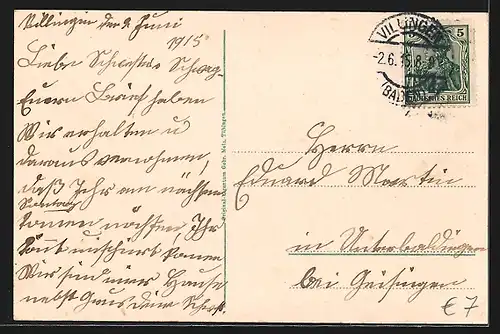 AK Villingen, Strassenpartie beim oberen Tor