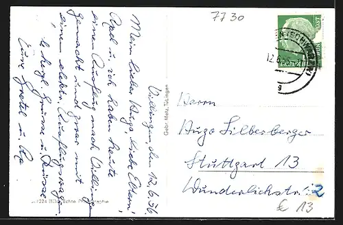 AK Villingen /Schwarzwald, Rietstrasse mit Hotel Blume Post und Geschäften