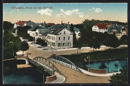 AK Villingen, Strassenpartie an der Tonhalle