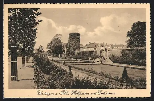 AK Uerdingen a. Rh., Wallgarten mit Eulenturm