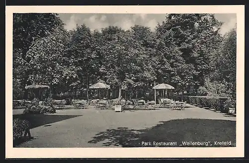 AK Krefeld, Park-Restaurant Wallenburg, Bes. Hans Rüter