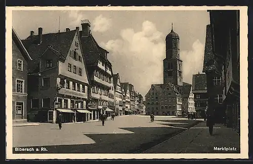 AK Biberach a. Rh., Blick über den Marktplatz