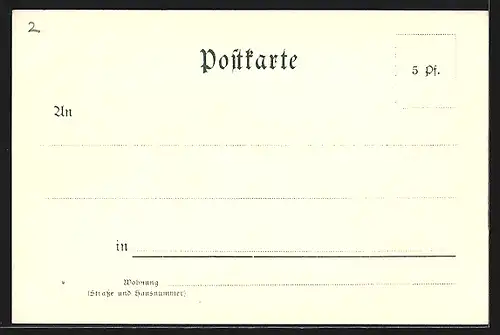 Künstler-Lithographie Meersburg, Blick zum Ort