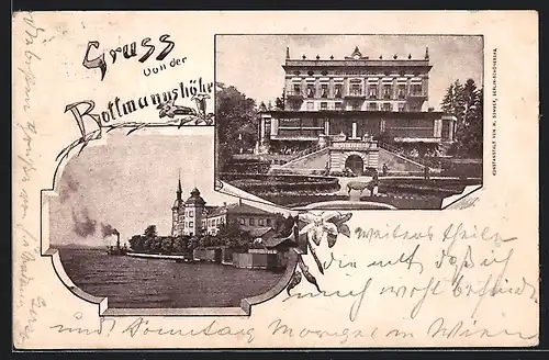 AK Berg, Hotel Rottmannshöhe mit Grünanlage, Starnberger See