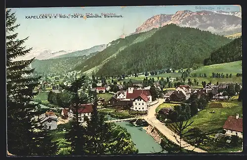 AK Kapellen a. d. Mürz, Teilansicht mit der Mürz