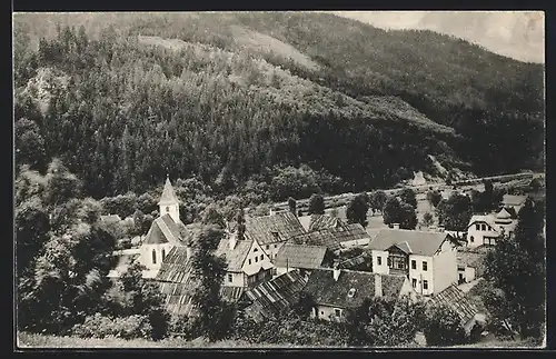 AK Kapellen a. d. Mürz, Ortsansicht mit Kirche