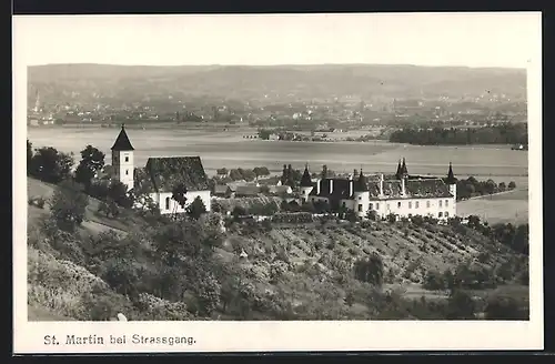 AK St. Martin bei Strassgang, Ortsansicht bei Tag