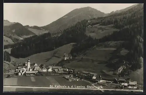 AK St. Kathrein a. d. Laming, Ortsansicht mit Kirche