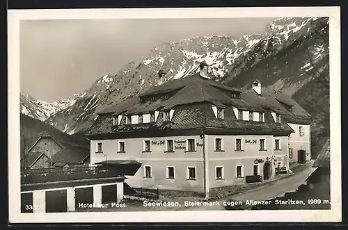 AK Seewiesen, Hotel zur Post gegen Aflenzer Staritzen