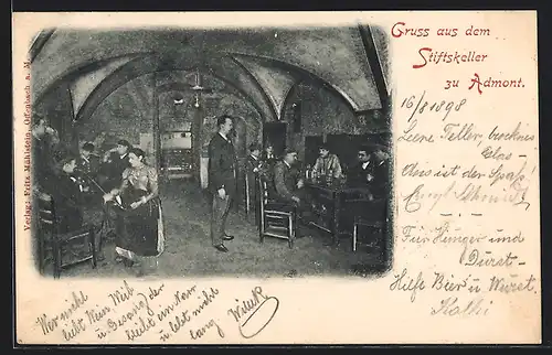 AK Admont, Gasthaus Stiftskeller, Innenansicht