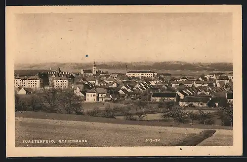 AK Fürstenfeld, Teilansicht mit Kirche