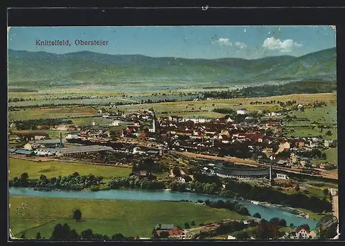 AK Knittelfeld, Ortsansicht mit Wasserpartie