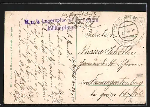 AK Knittelfeld, Ortsansicht mit Wasserpartie