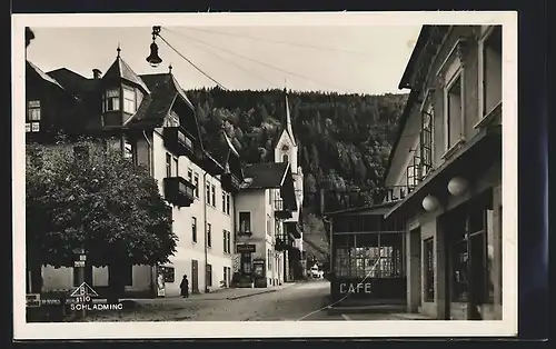 AK Schladming, Ortsansicht mit Café