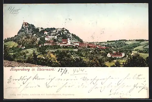AK Riegersburg, Ortsansicht mit Schloss