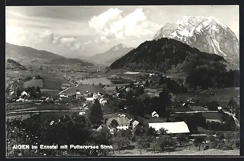 AK Aigen /Ennstal, Gesamtansicht mit Putterersee