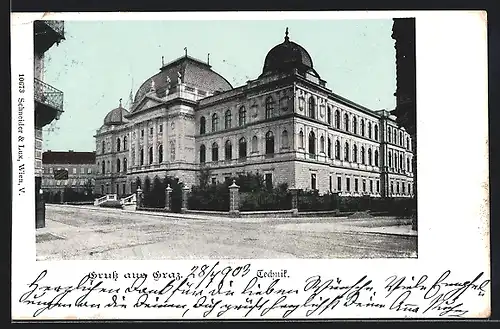 AK Graz, Technik, Gebäude mit Strasse