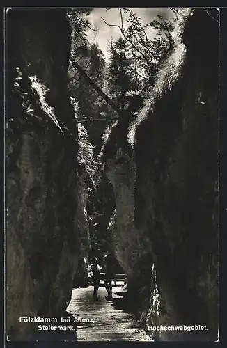 AK Aflenz, Blick durch die Fölzklamm