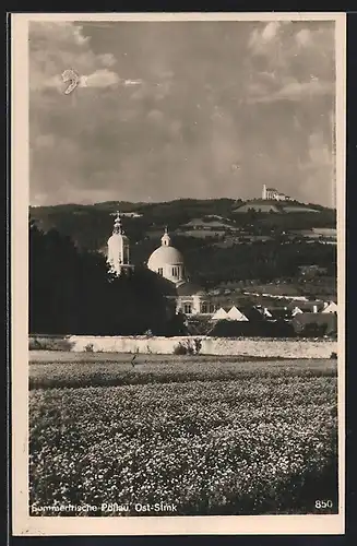 AK Pöllau, Ortsansicht im Frühling