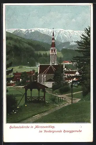 AK Mürzzuschlag, Blick auf die Heilandskirche