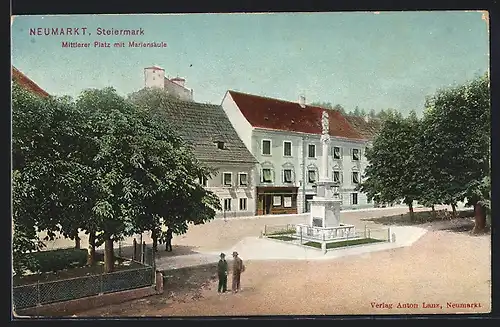 AK Neumarkt, Mittlerer Platz mit Mariensäule