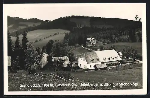 AK Brandlucken, Gasthaus Jak. Unterberger u. Blick auf Streberkogl