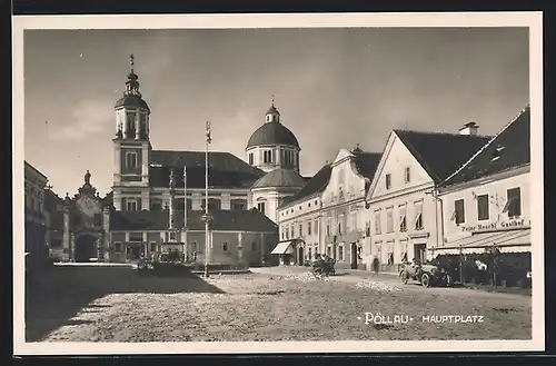 AK Pöllau, Hauptplatz, Gasthof Peter Heschl