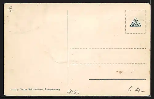 AK Langenwang, Reichsstrasse mit Passanten