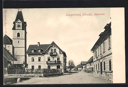 AK Langenwang, Ortspartie an der Kirche