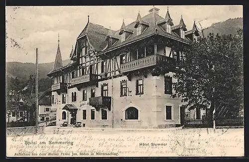 AK Spital am Semmering, Partie vor dem Hotel Stummer