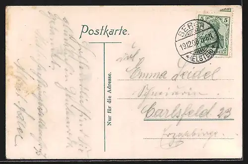 AK Berga a. E., Ortsansicht von Süden