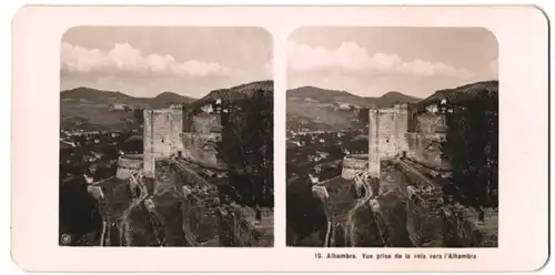 Stereo-Fotografie unbekannter Fotograf, Ansicht Granada, Alhambra - Vue prise de la vela