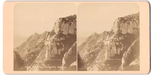 Stereo-Fotografie unbekannter Fotograf, Ansicht Montserrat / Katalonien