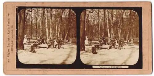 Stereo-Fotografie Allgem. Deutscher Kunst-Verein, Ansicht Berlin, Tiergarten