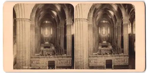 Stereo-Fotografie unbekannter Fotograf, Ansicht Barcelona, Intérieur de la Cathédrale