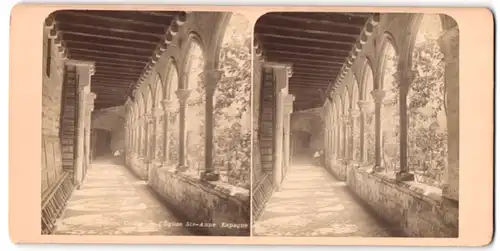 Stereo-Fotografie unbekannter Fotograf, Ansicht Barcelona, Iglesia de Santa Anna