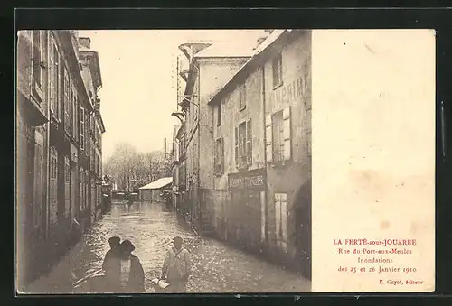 AK La Ferté-sous-Jouarre, Rue du Port-aux-Meules, Inondations Janvier 1910