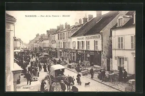 AK Nangis, Rue de la Poterie, Marché