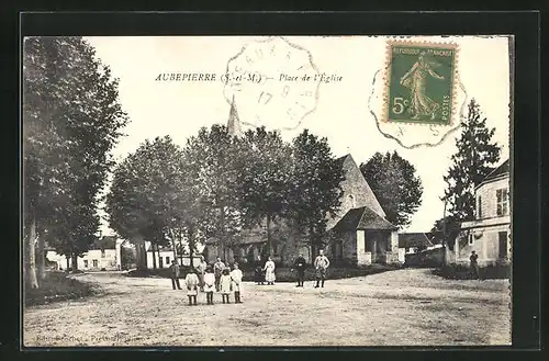 AK Aubepierre, Place de l'Église