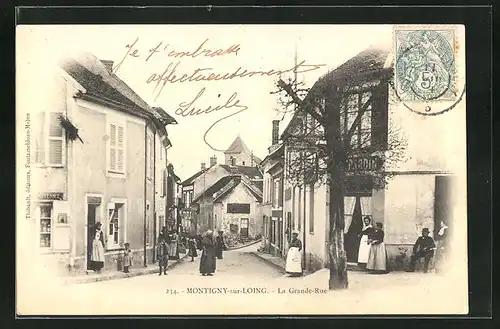 AK Montigny-sur-Loing, la Grande Rue