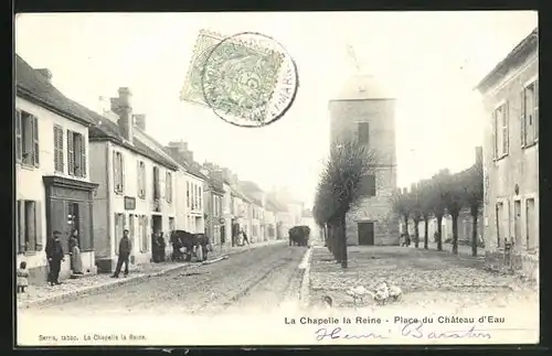 AK La Chapelle la Reine, Place du Château d`Eau