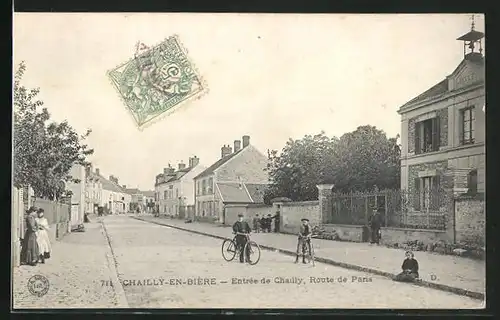 AK Chailly-en-Bière, Entrée de Chailly, Route de Paris