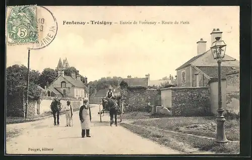 AK Fontenay-Trésigny, Entrée de Fontenay, Route de Paris