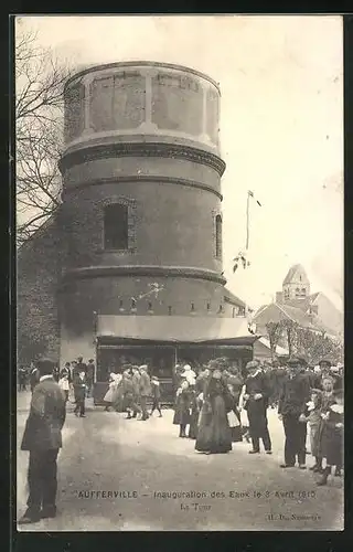 AK Aufferville, Inauguration des Eaux le 3 Avril 1910