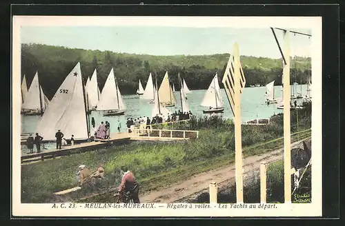AK Meulan-les-Mureaux, Régates à voiles, les Yachts au départ