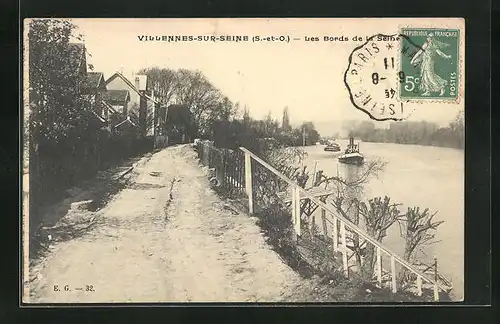 AK Villennes-sur-Seine, les Bords de la Seine